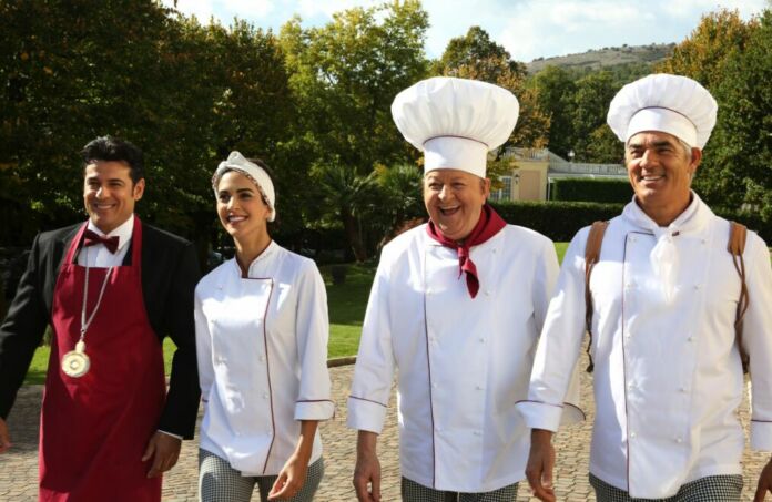 Massimo Boldi in una scena del film Natale da chef