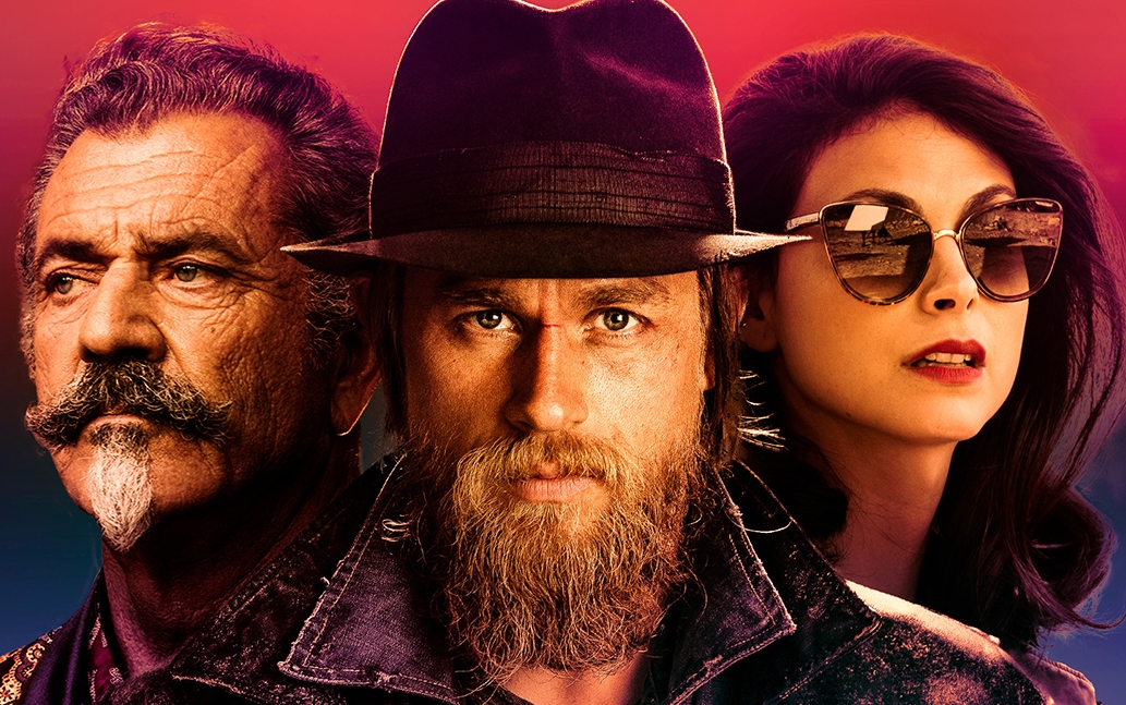 mel gibson charlie hunnam e morena baccarin in una foto del film