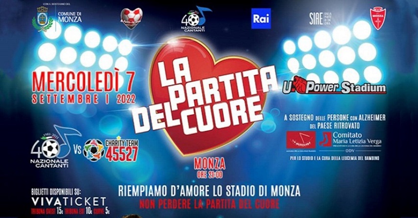 La Partita del Cuore, l’evento benefico in onda stasera 7 settembre 2022 su Rai 2 La Partita del Cuore, l’evento benefico in onda stasera 7 settembre 2022 su Rai 2
